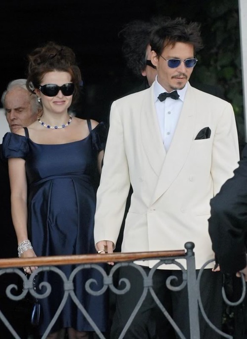 Johnny Depp and Helena Bonham Carter are seen leaving the Cipriani hotel in Venice, Italy on September 5, 2007. Photo by Xposure/ABACAPRESS.COM